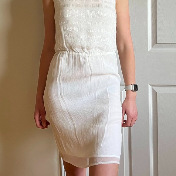 Brand New Silk White Mini Dress - Picture 3 of 7